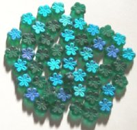 50 8mm Transparent Matte Green 5 Petal Flower Beads